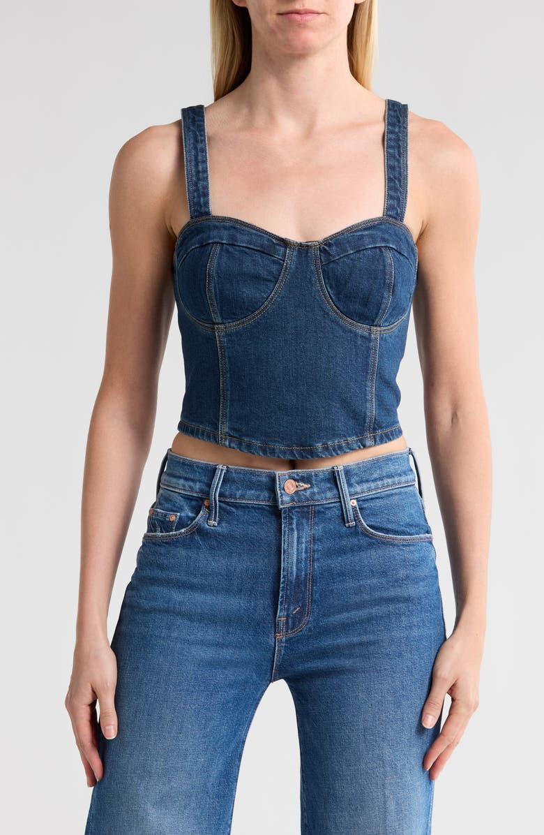 PAIGE Guilia Denim Crop Top, Main, color, Sketchbook