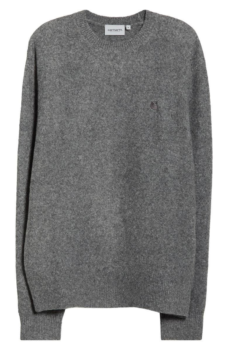 Carhartt Work In Progress Curtis Heathered Crewneck Sweater, Main, color, Tangled Graphite