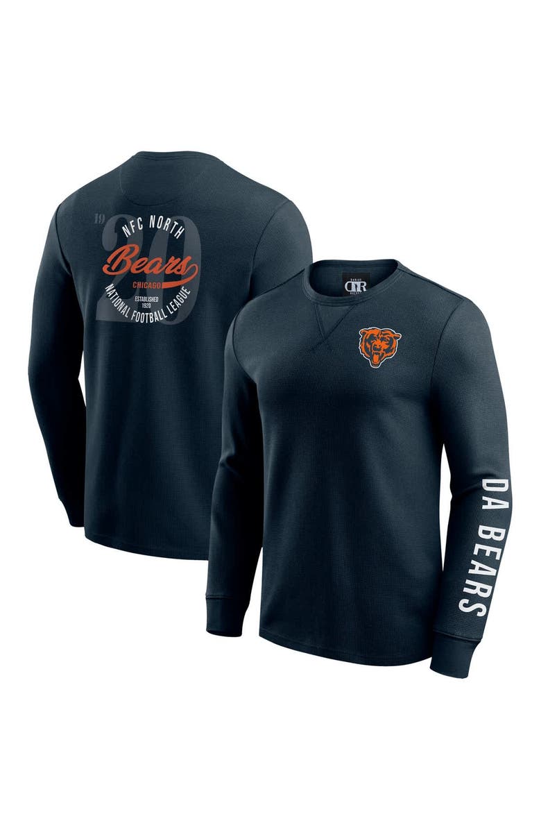 Darius Rucker Collection by Fanatics Men's Darius Rucker Collection by Fanatics Navy Chicago Bears Washed Waffle-Knit Long Sleeve T-Shirt, Main, color, 