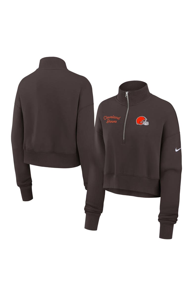 Nike Women
s Nike Brown Cleveland Browns Primetime Phoenix Half-Zip Sweatshirt, Main, color, Brown