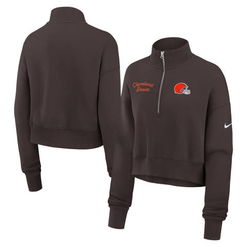 Women
s Nike Brown Cleveland Browns Primetime Phoenix Half-Zip Sweatshirt