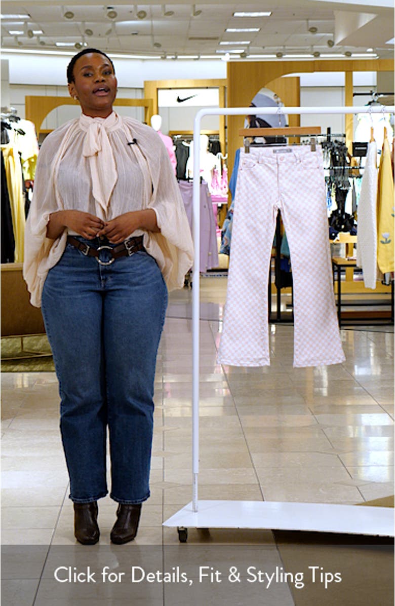 Kids' Check Flare Stretch Denim Jeans, sales video thumbnail