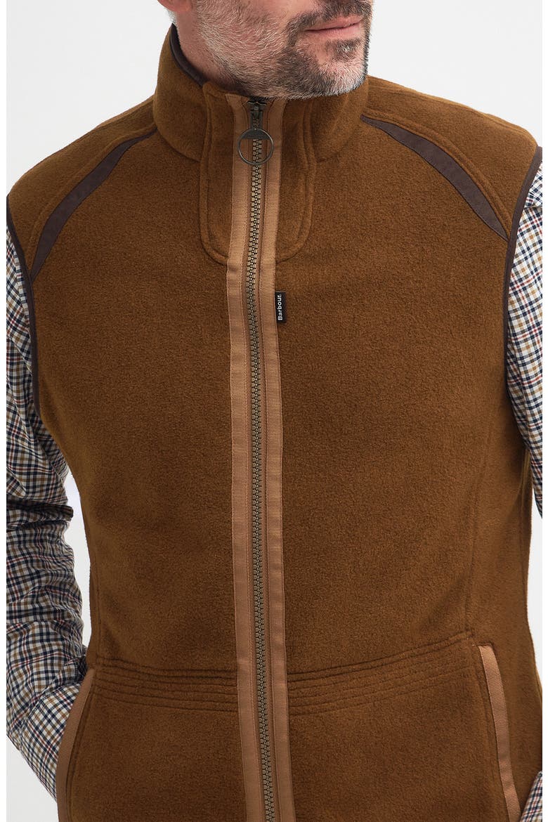 Langdale Regular Fit Fleece Gilet Vest, Alternate, color, RUST BROWN