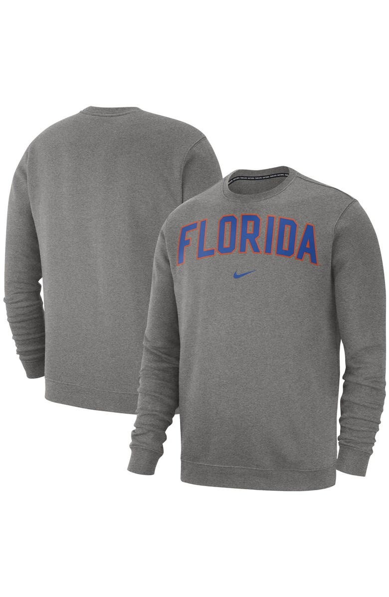 Nike Men's Nike Heather Gray Florida Gators Club Fleece Sweatshirt, Alternate, color, 