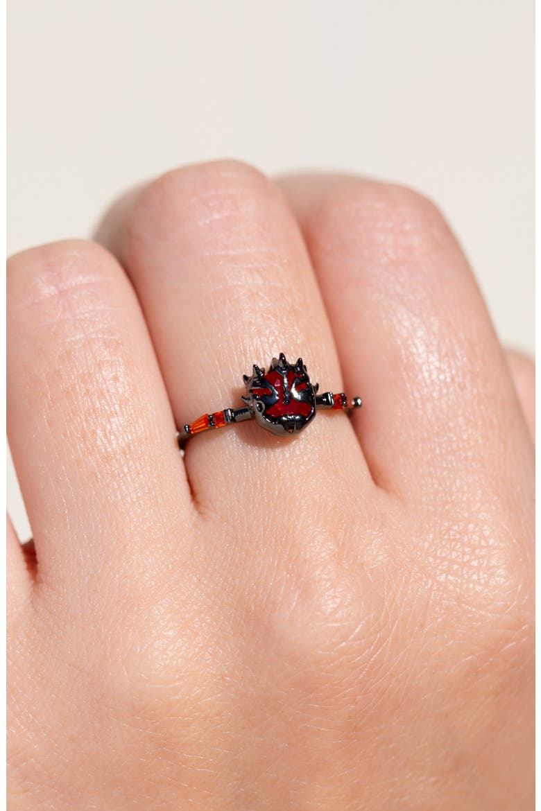 Star Wars Darth Maul Cubic Zirconia Ring, Alternate, color, GUNMETAL