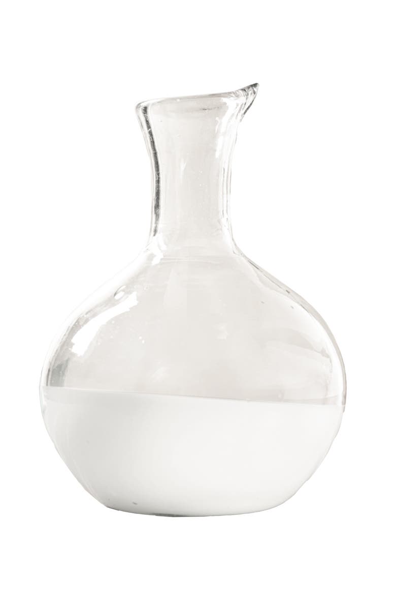 Verve Culture Handblown Glass Carafe - White Base, Main, color,