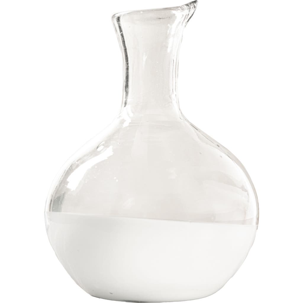 Verve Culture Handblown White Base Glass Carafe In White