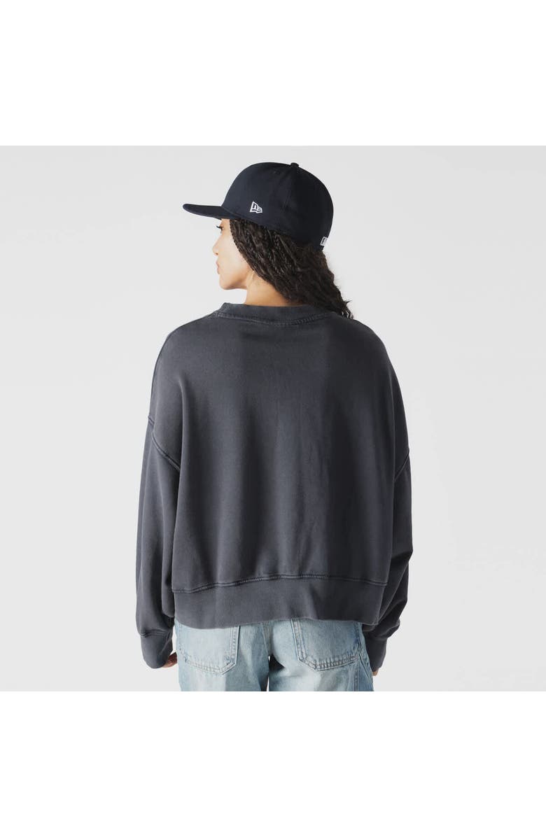 New Era Women's New Era Navy Detroit Tigers Boxy Mineral Wash Dolmen Sleeve Cropped Sweatshirt, Alternate, color,