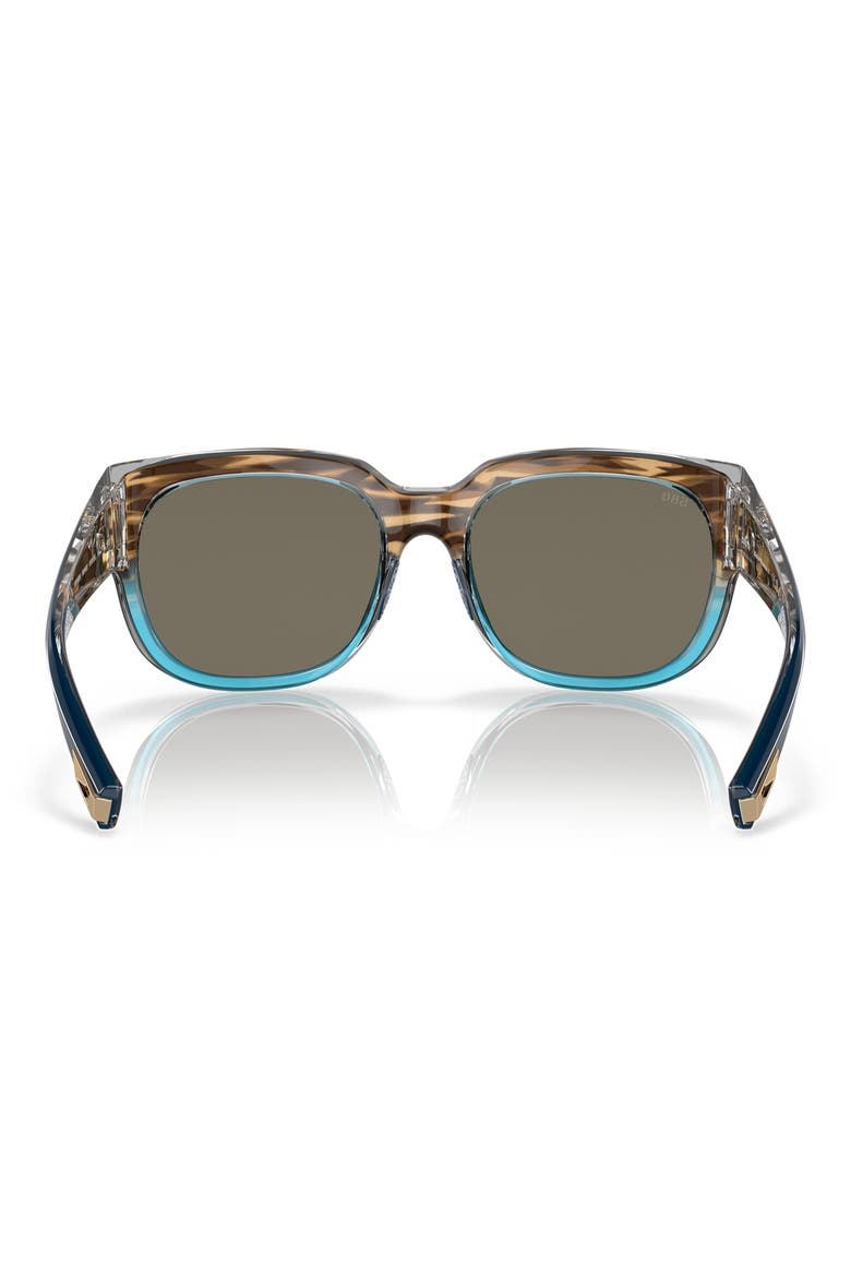 Waterwoman 58mm Mirrored Polarized Pillow Sunglasses, Alternate, color, BLUE GRAD