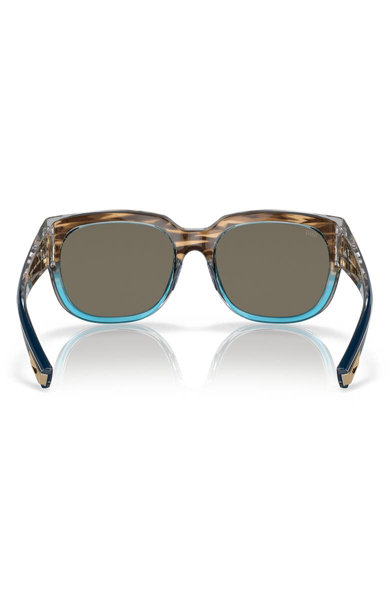 Costa Del Mar Waterwoman 58mm Mirrored Polarized Pillow Sunglasses, Alternate, color, Blue Grad