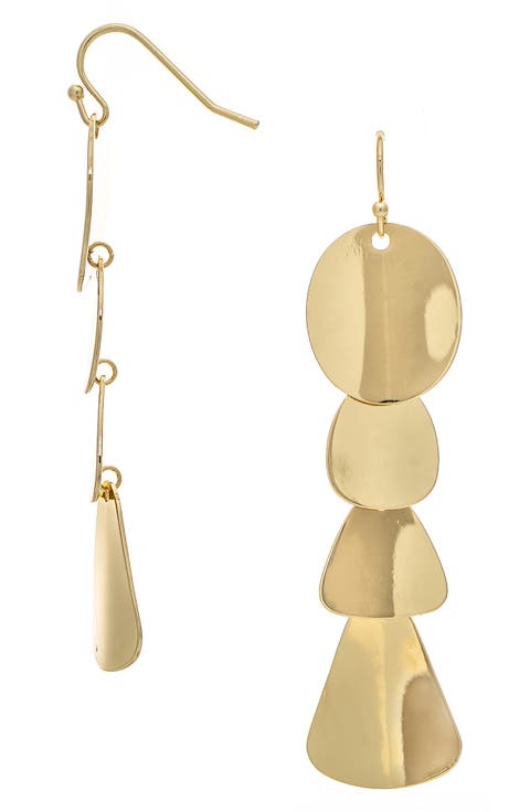 Satin Disc Tiered Drop Earrings