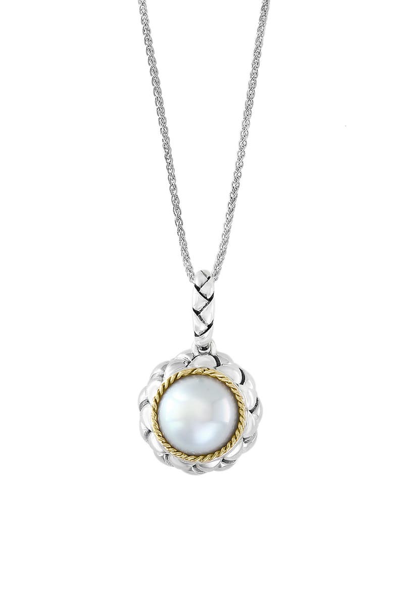 EFFY 18K Gold & Sterling Silver 8-9mm Freshwater Pearl Pendant Necklace, Main, color, 