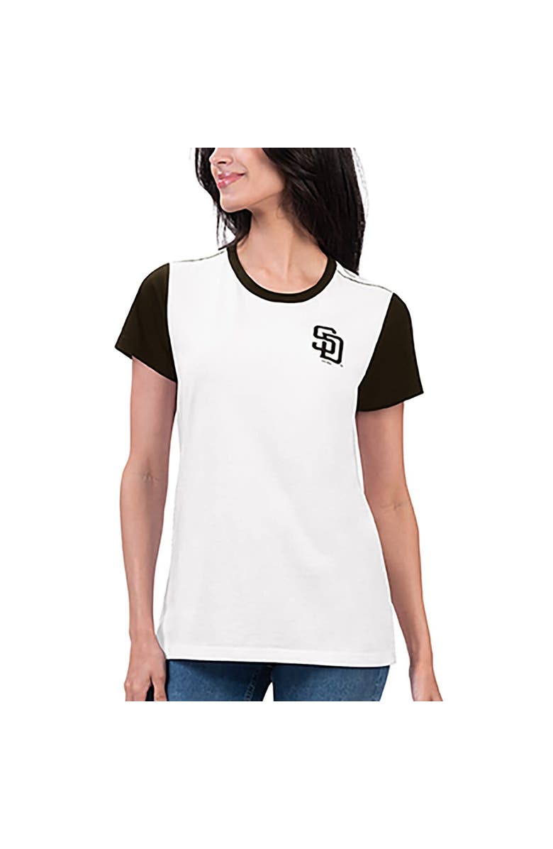 G-III 4HER BY CARL BANKS Women's G-III 4Her by Carl Banks White San Diego Padres Illustration Ringer T-Shirt, Main, color, White