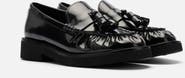 MARC NOLAN Ella Black Pleated Leather Tassel Loafer