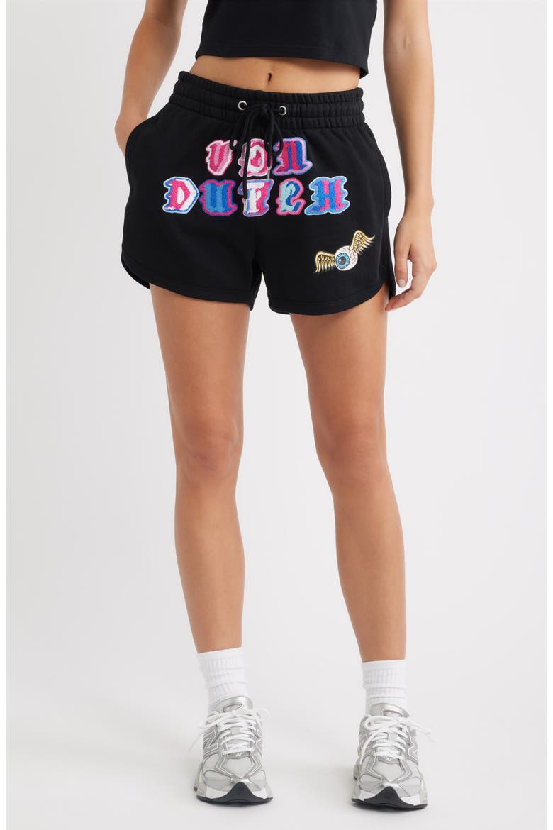 Logo French Terry Shorts, Main, color, JET BLACK