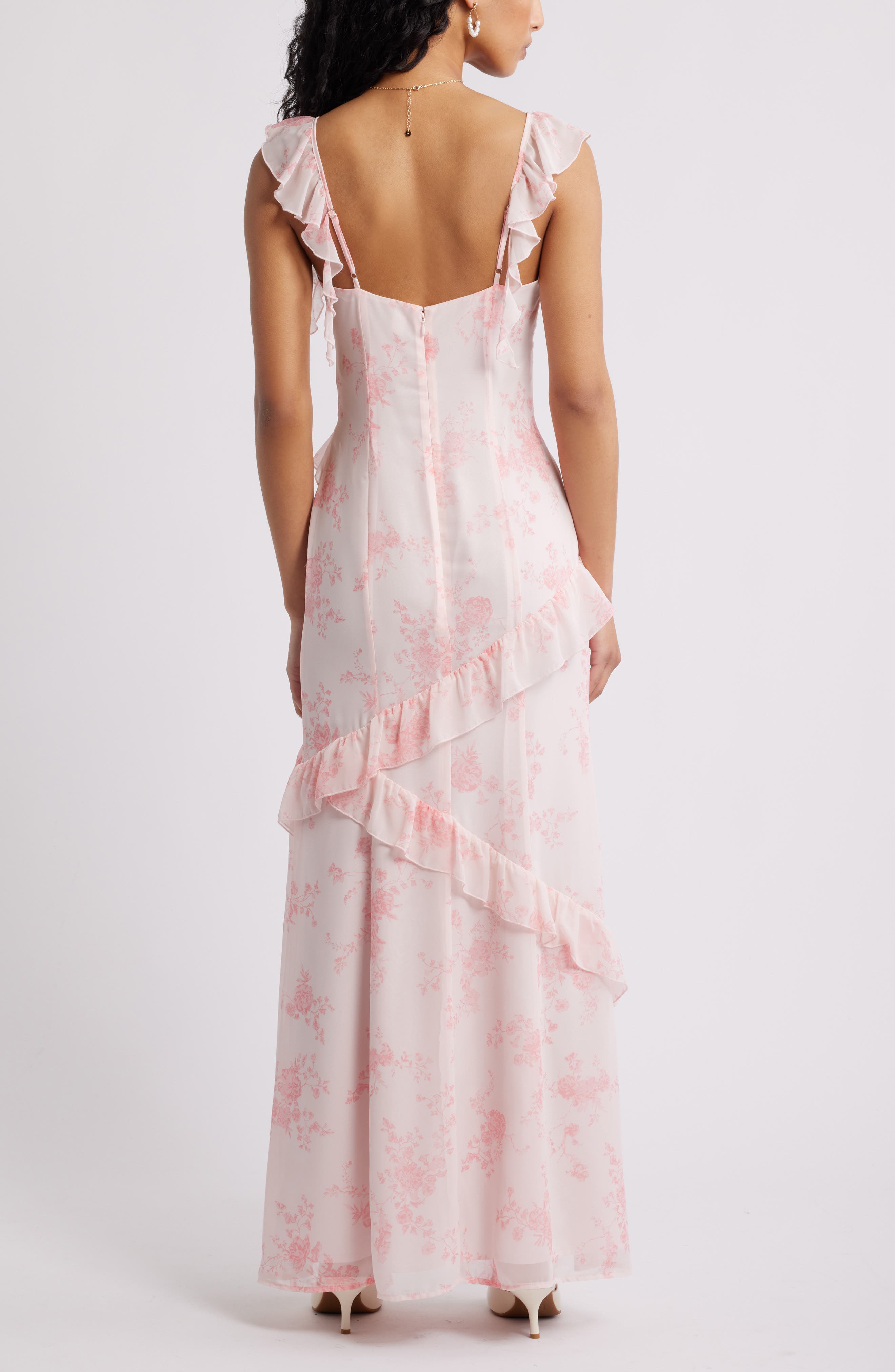 Asymmetric Ruffle Tiered Maxi Dress - image 4