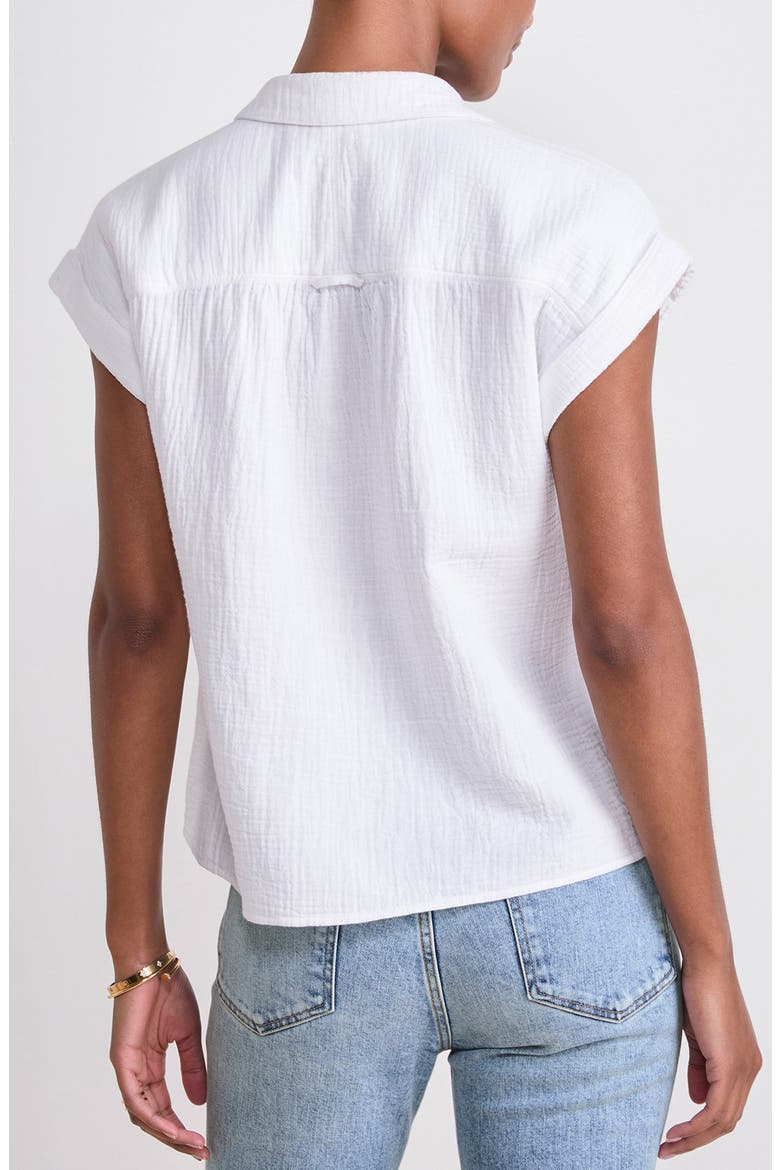 Cotton Short Sleeve Shirt, Alternate, color, WHITE CAP