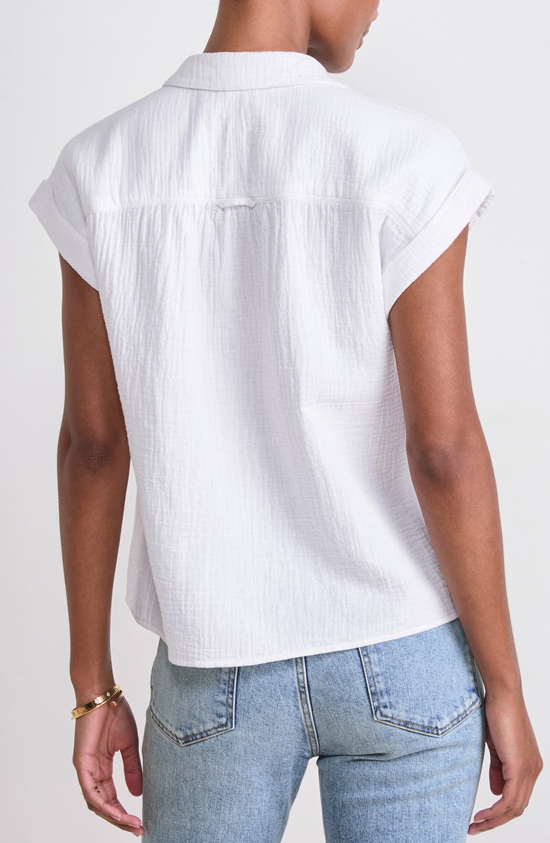 vineyard vines Cotton Short Sleeve Shirt, Alternate, color, White Cap