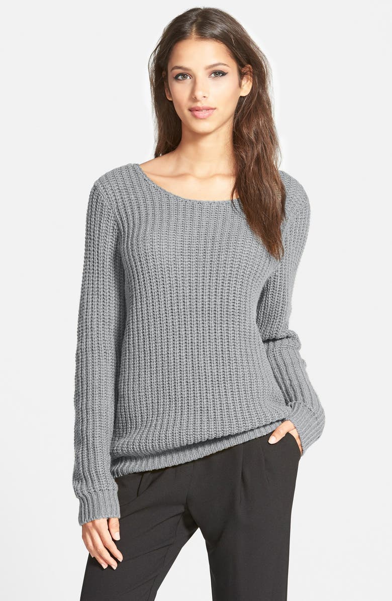 Leith Shaker Stitch V-Back Sweater, Alternate, color, 