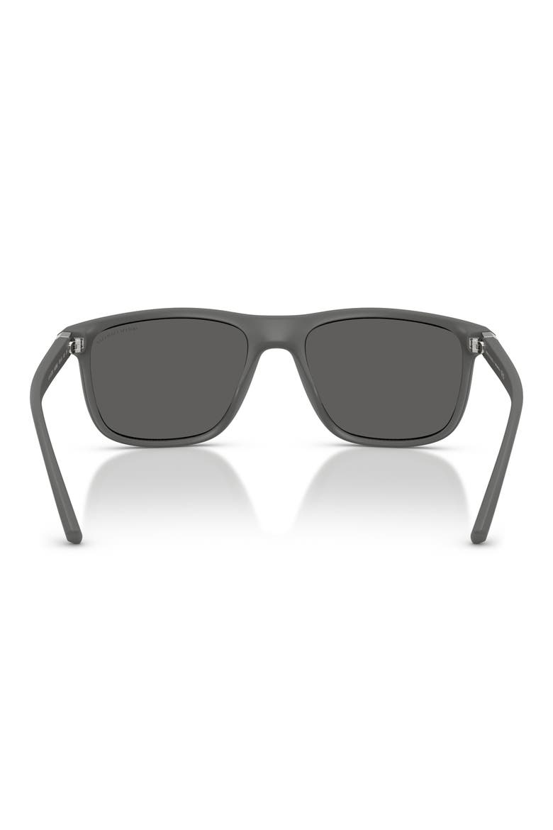 56mm Pillow Sunglasses, Alternate, color, GREY / GREY MIRROR SILVER