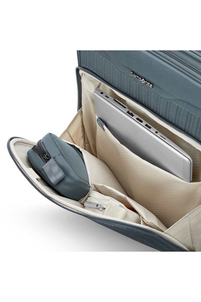 Silhouette 18 Softside Expandable Carry On Spinner Luggage, Alternate, color, Slate Blue