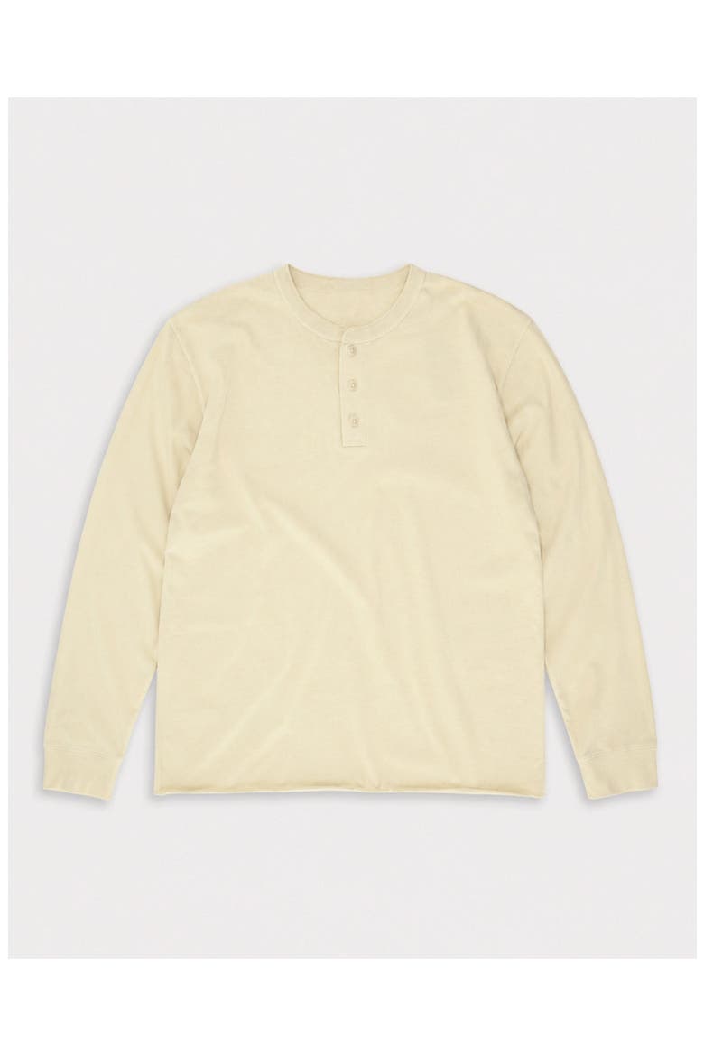 Bliss Cotton Long Sleeve Serafino T-shirt, Main, color, Ecru