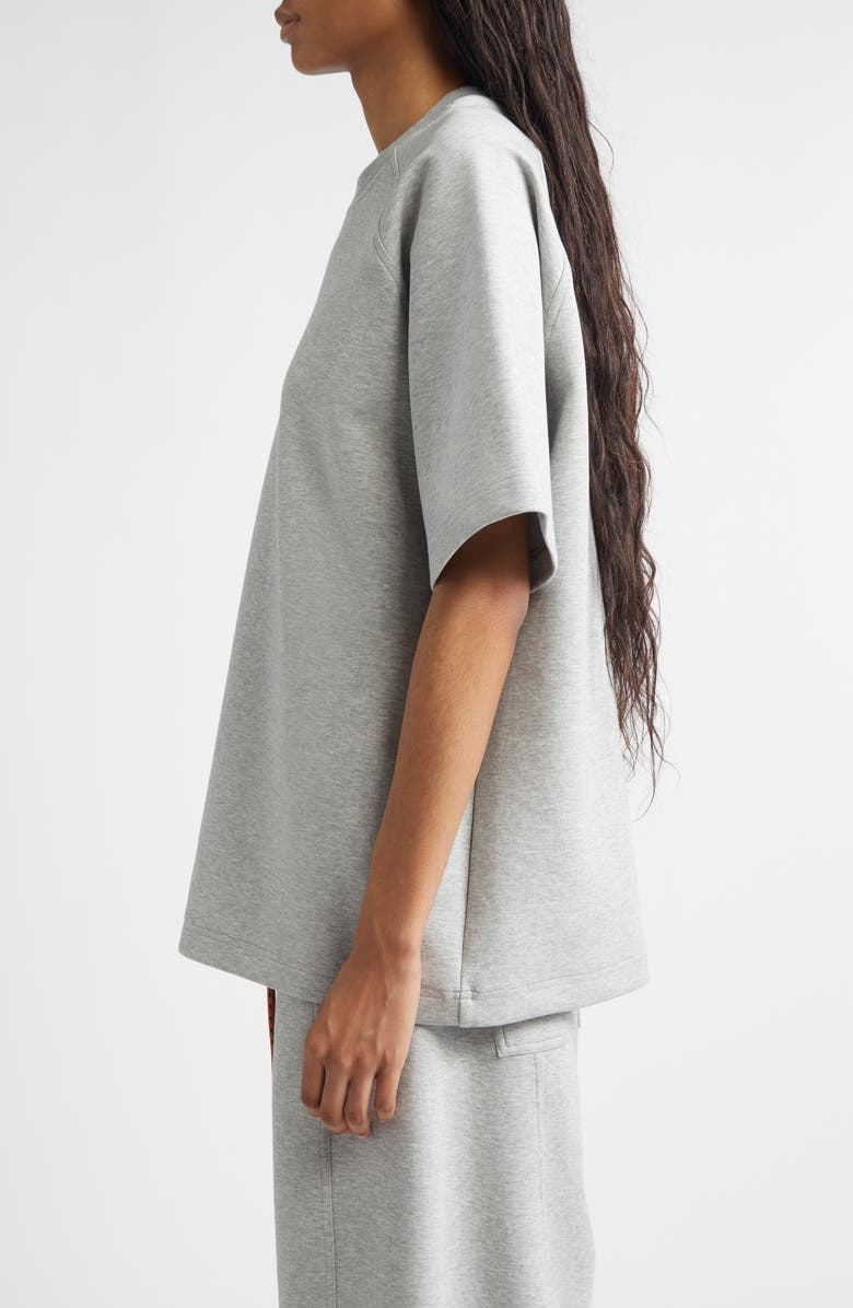 PLAN C Cotton Blend Scuba Knit Sweatshirt, Alternate, color, Granite Grey Melange