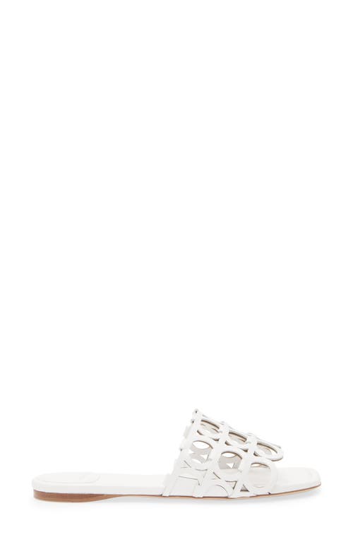 Ferragamo Gancini Pattern Sandals In White