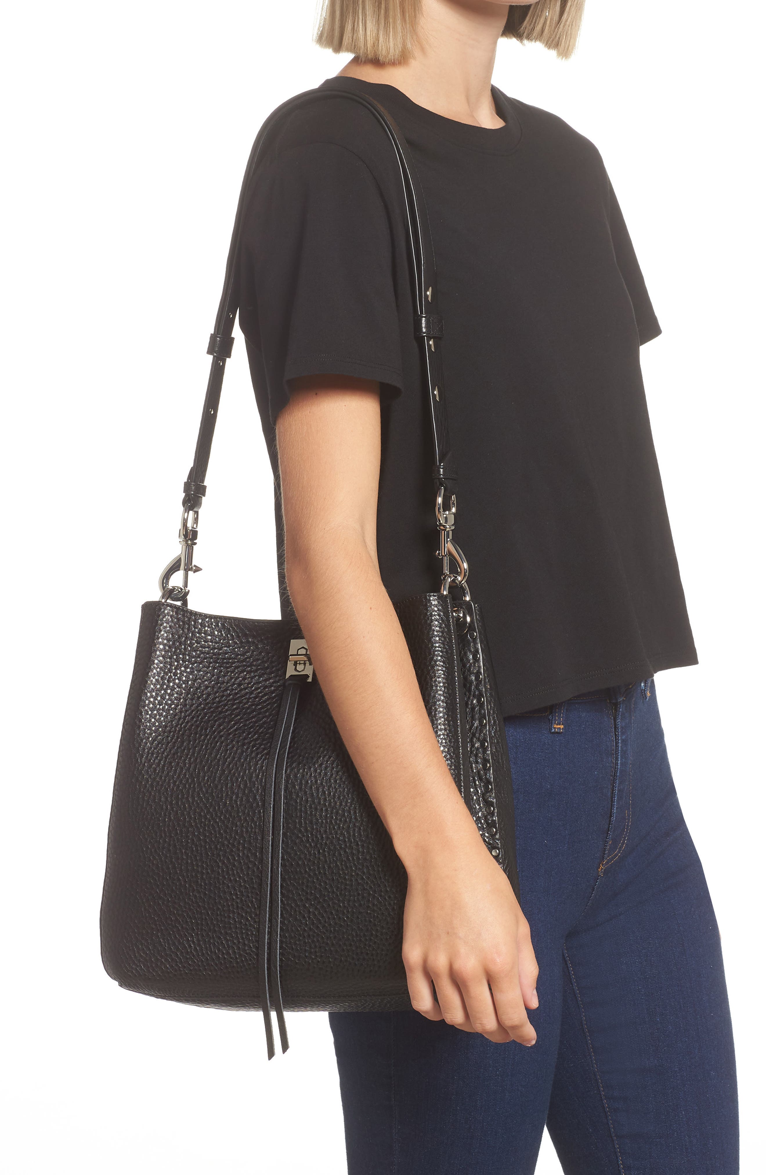 Rebecca Minkoff Darren Leather Shoulder Bag, Alternate, color, 