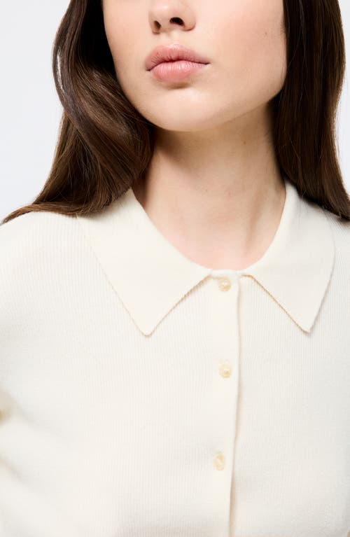 French Connection Cosysoft Knit Button Front Shirt In Neutral