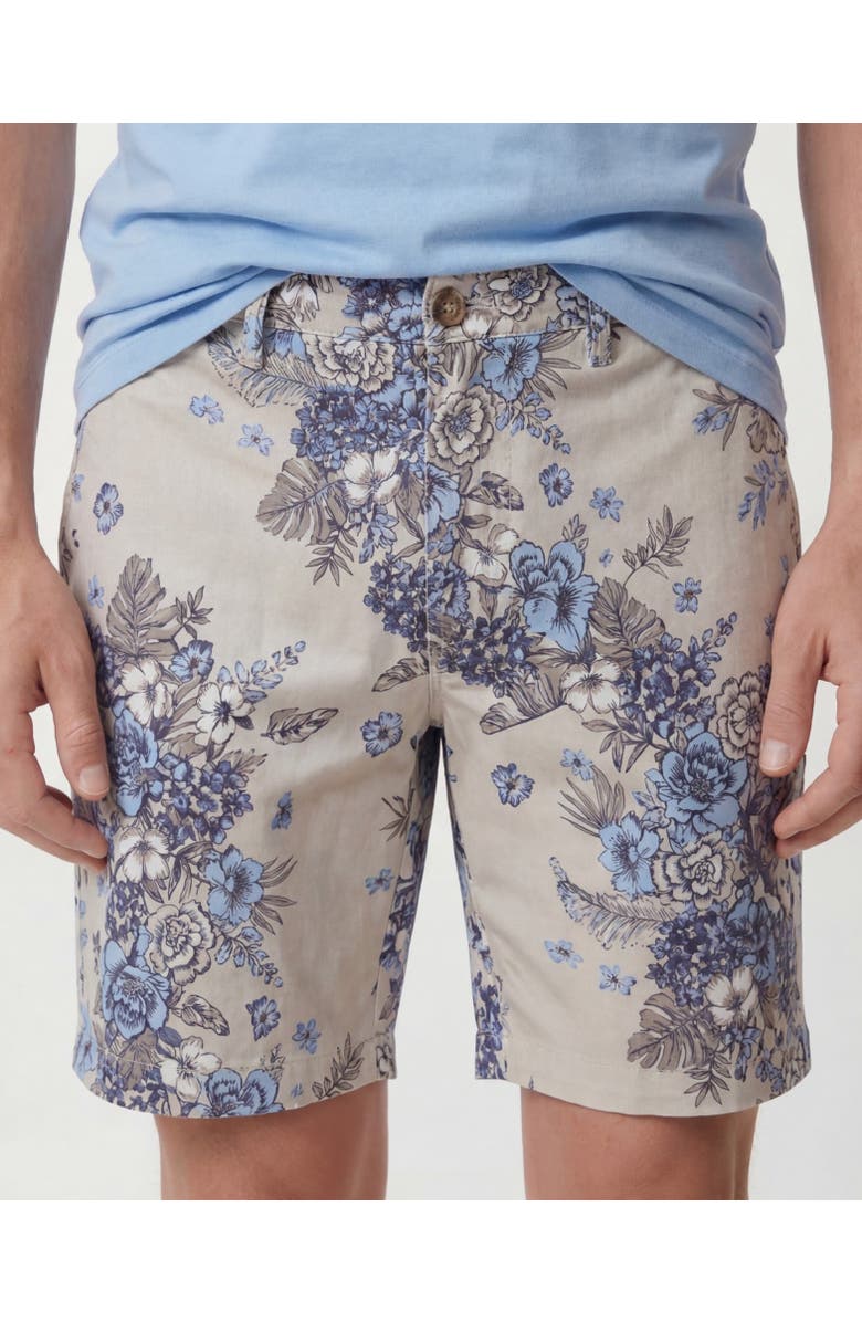 Lords of Harlech Clumped Floral Mens Flat Front Short, Alternate, color, Clumped Floral Natural