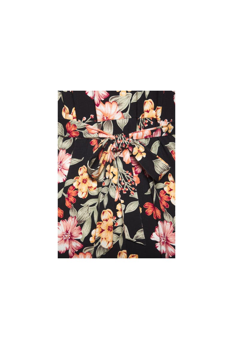 Floral Short Sleeve Dress, Alternate, color, Black Printed