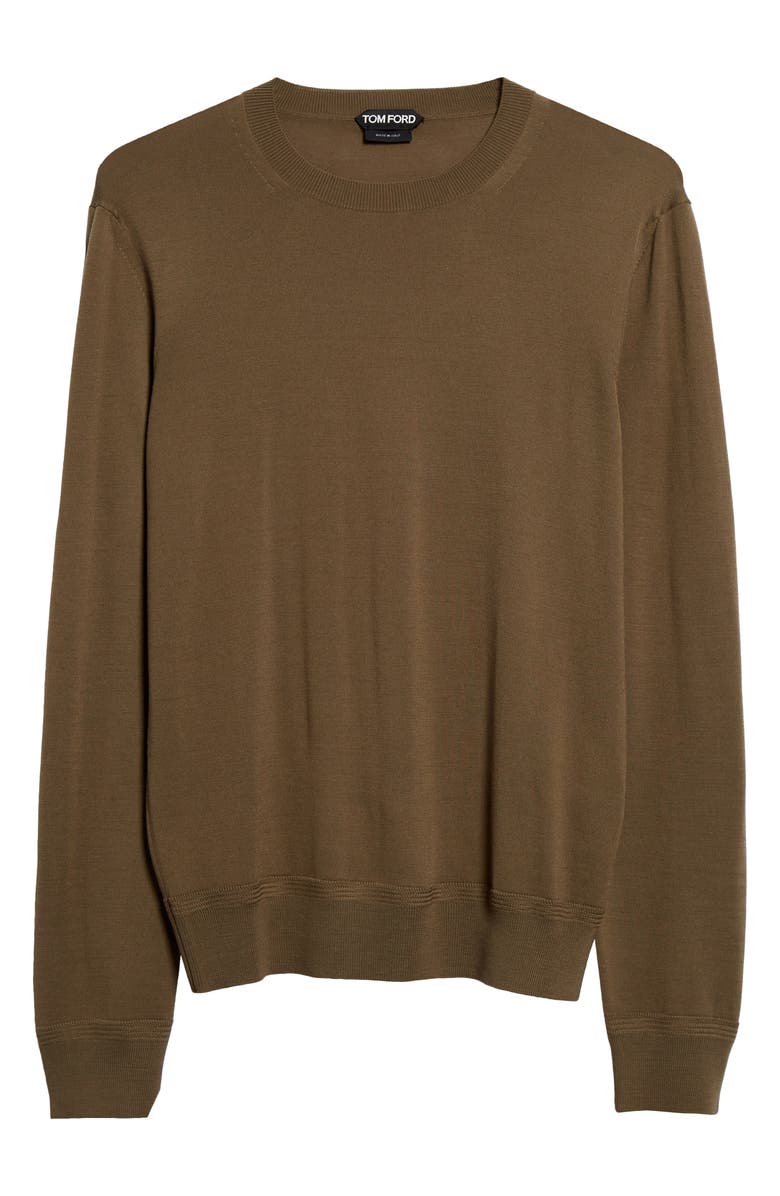 TOM FORD Fine Gauge Merino Wool Sweater, Alternate, color, Olive