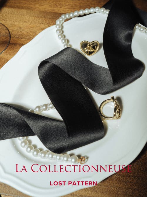 Lost Pattern Nyc "la Collectionneuse" Silk Ribbon Scarf In Black