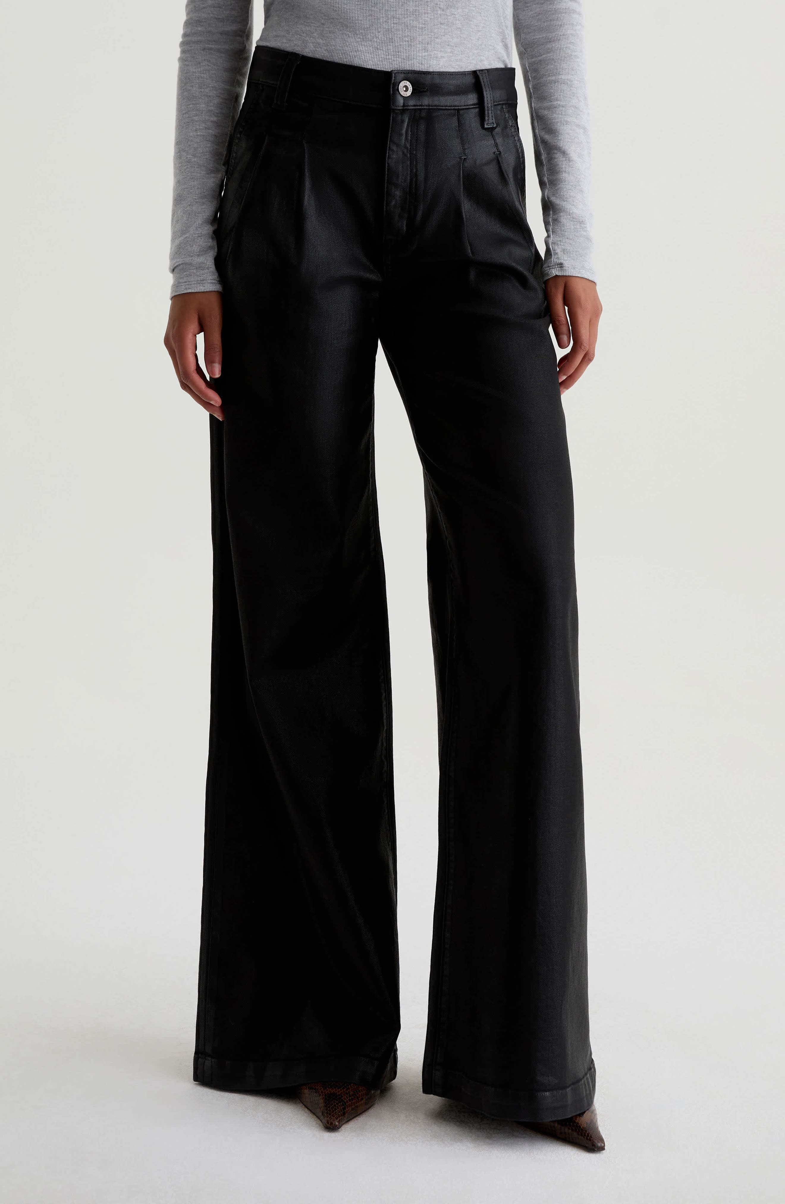 AG Dorine Coated High Waist Wide Leg Jeans