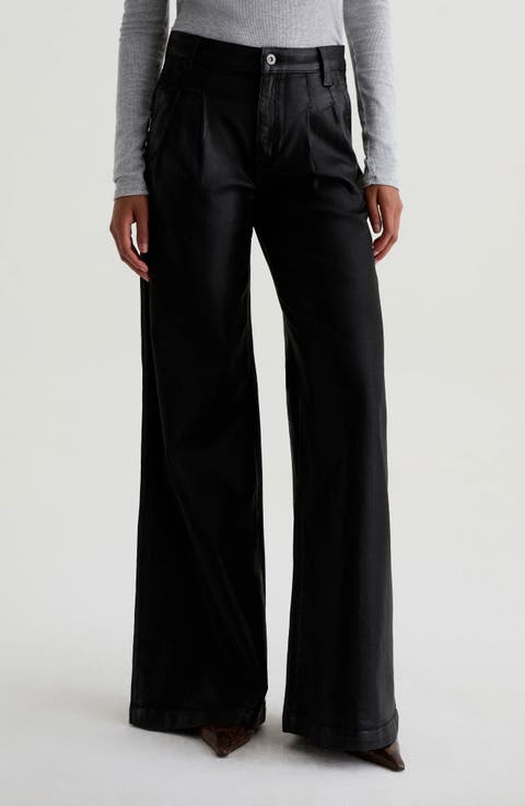 Dorine Coated High Waist Wide Leg Jeans