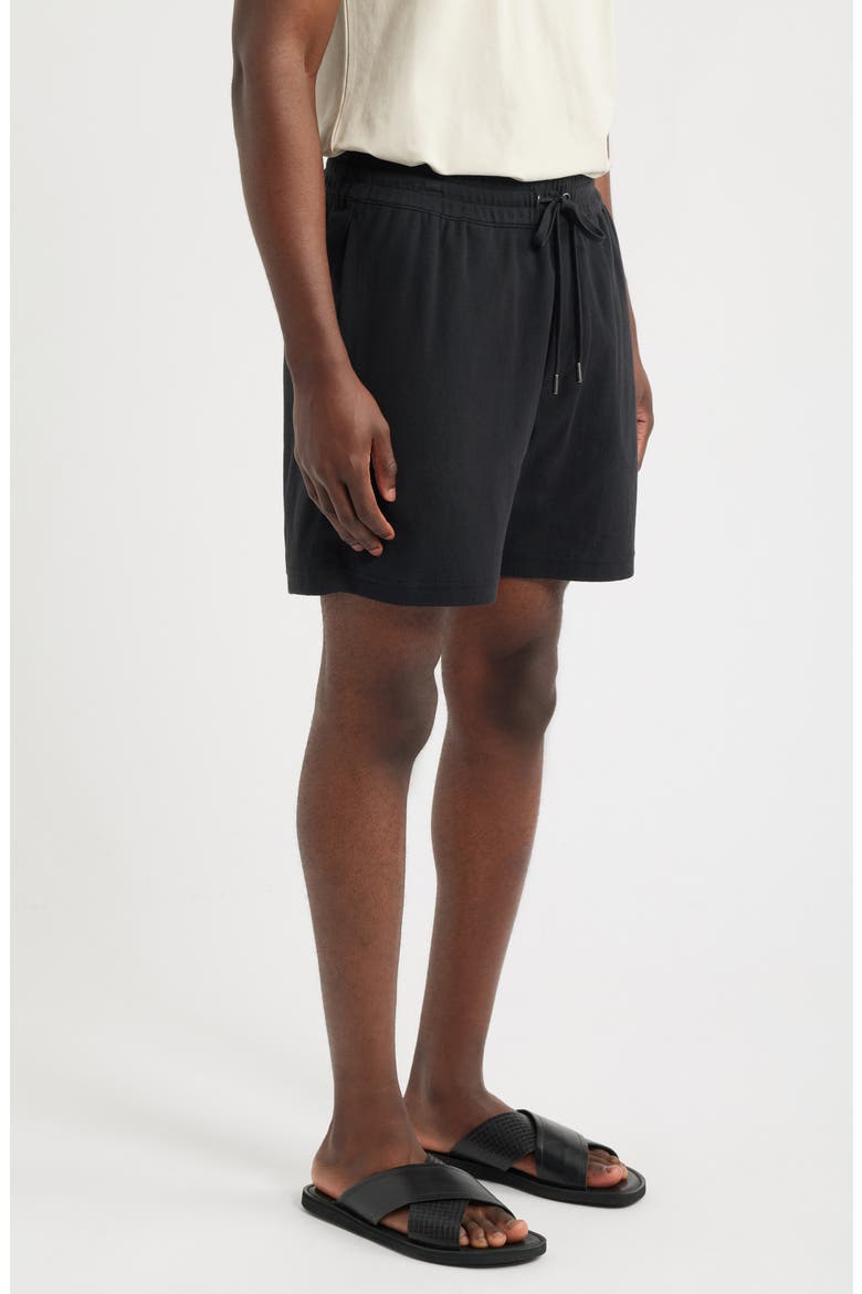 Seaport Knit Cotton Drawstring Shorts, Alternate, color, BLACK