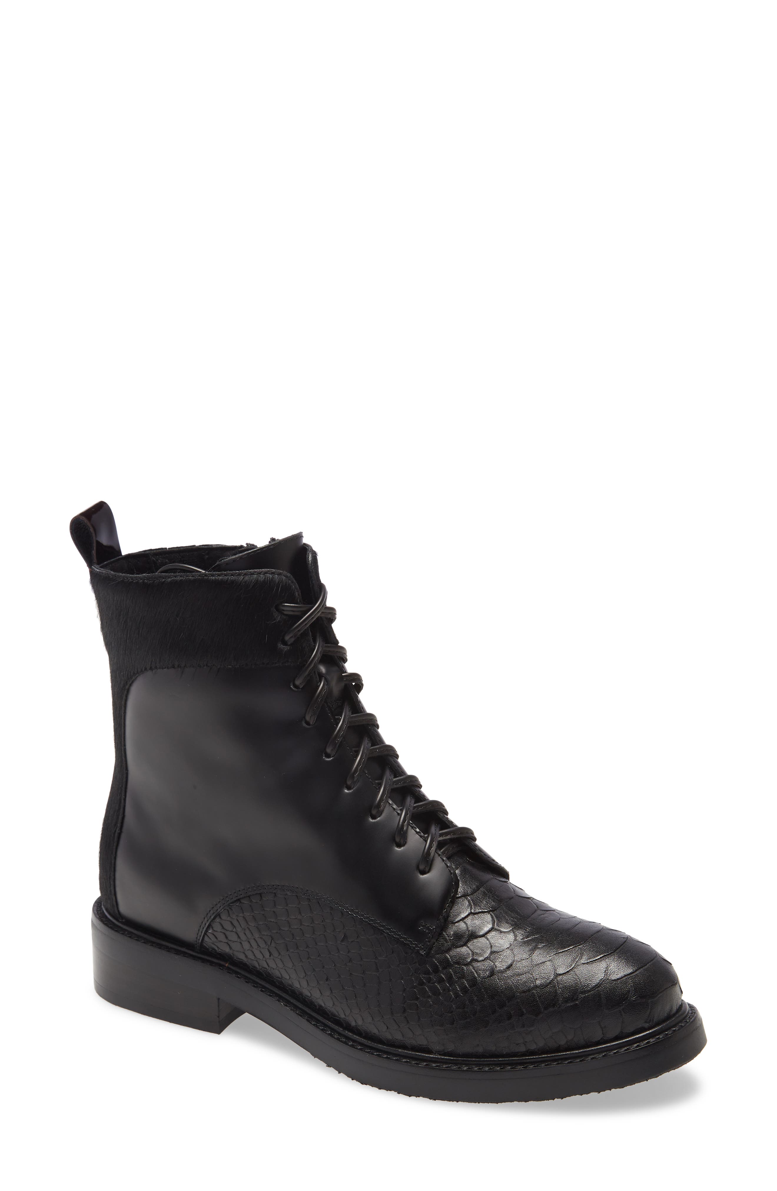 Jeffrey Campbell Fischer Lace-Up Leather Boot, Main, color, 