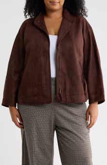 Faux Suede Zip Jacket