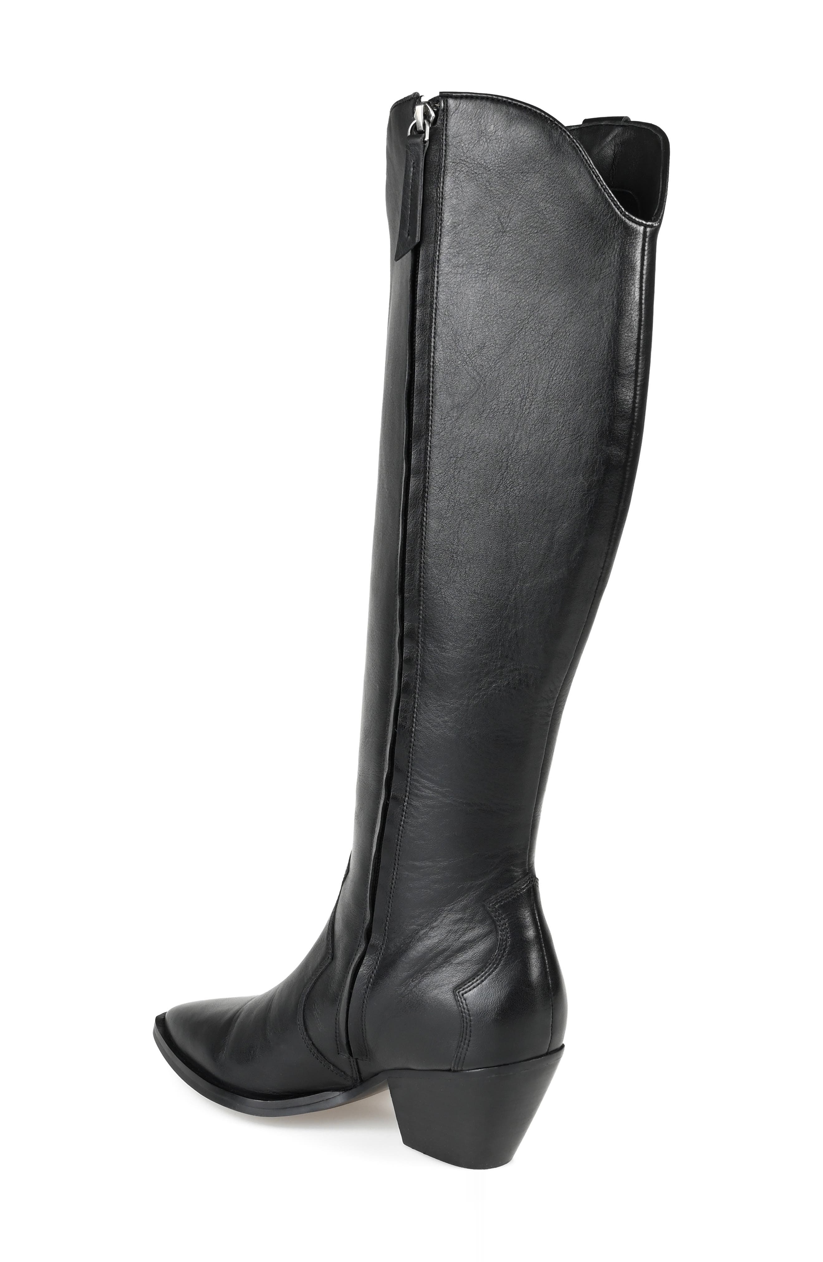 Journee Signature Pryse Leather Western Boot, Alternate, color, 
