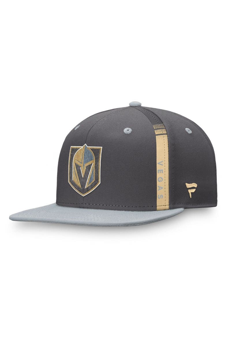 FANATICS Men's Fanatics Branded Charcoal/Gray Vegas Golden Knights Authentic Pro Home Ice Snapback Hat, Main, color,