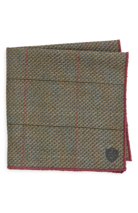 Plaid Wool Pocket Square