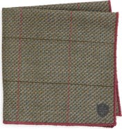 CLIFTON WILSON Plaid Wool Pocket Square
