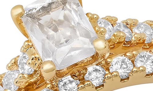 Hmy Jewelry Set Of 2 Simulated Diamond Rings In Gold