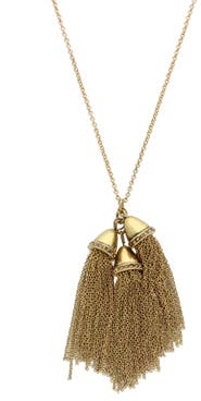 OLIVIA WELLES Tassel Trio Pendant Necklace