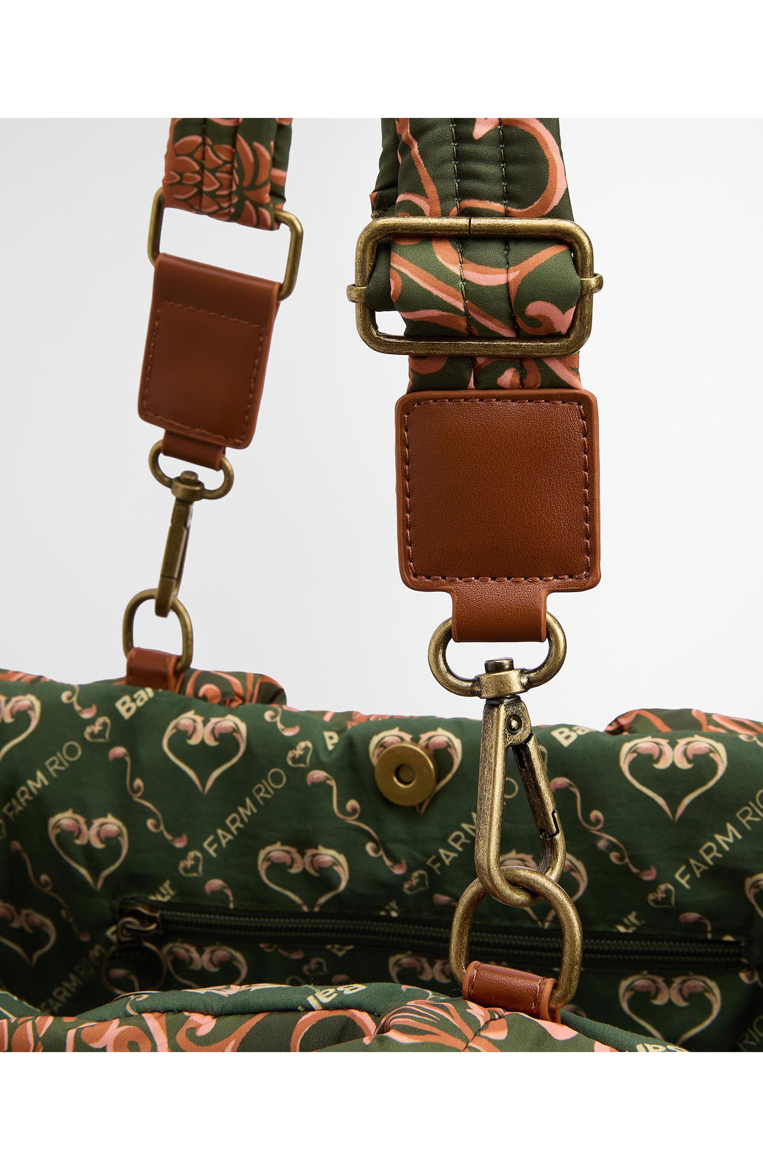 Barbour x FARM Rio Maria Clara Twill Tote, Alternate, color, Pink Tartan