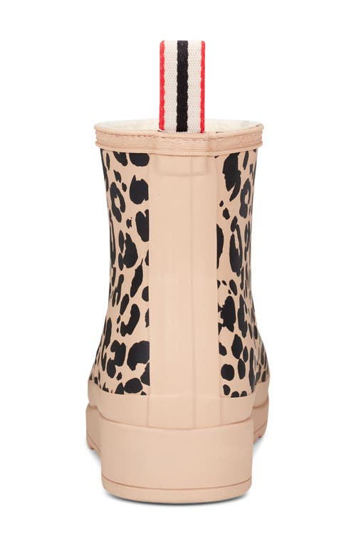 Hunter Play Short Faux Shearling Lined Waterproof Rain Boot In Neutral