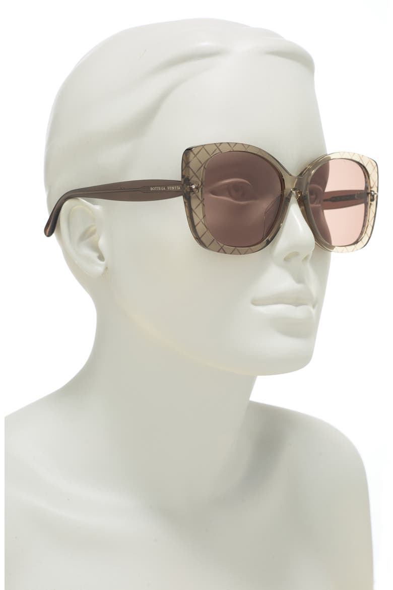 57mm Square Sunglasses, Alternate, color, BROWN BROWN BROWN/BRW