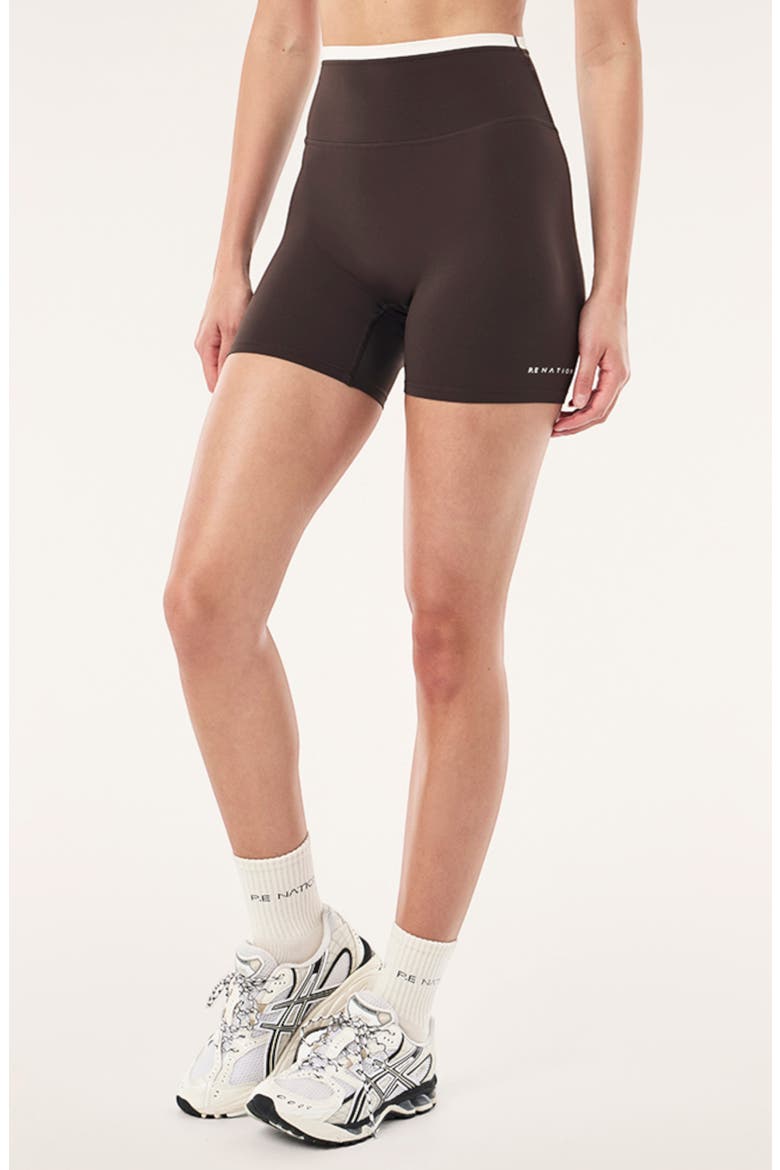 Stellar Bike Shorts, Alternate, color, COFFEE/ WHISPER WHITE