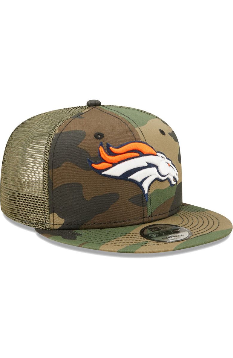 New Era Men's New Era Camo/Olive Denver Broncos Trucker 9FIFTY Snapback Hat, Alternate, color,